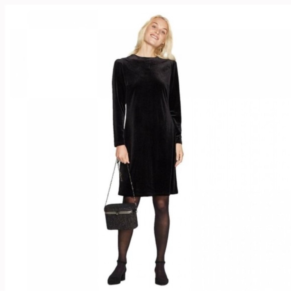 Like-New a new day Black Velvet Dress - Picture 1 of 8